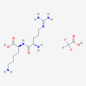 (2S)-6-amino-2-[[(2S)-2-amino-5-(diaminomethylideneamino)pentanoyl]amino]hexanoic acid;2,2,2-trifluoroacetic acid