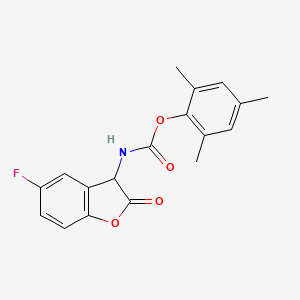 (2,4,6-trimethylphenyl) N-(5-fluoro-2-oxo-3H-1-benzofuran-3-yl)carbamate