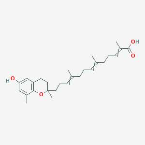 molecular formula C27H38O4 B10819163 13-(6-Hydroxy-2,8-dimethyl-3,4-dihydrochromen-2-yl)-2,6,10-trimethyltrideca-2,6,10-trienoic acid 