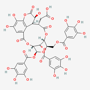 molecular formula C41H32O27 B10821232 2-[(4R,5S,7R,8R,11S,12S,13S,21S)-13,17,18-trihydroxy-2,10,14-trioxo-5,21-bis[(3,4,5-trihydroxybenzoyl)oxy]-7-[(3,4,5-trihydroxybenzoyl)oxymethyl]-3,6,9,15-tetraoxatetracyclo[10.7.1.14,8.016,20]henicosa-1(19),16(20),17-trien-11-yl]acetic acid 