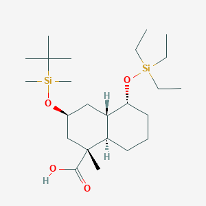 molecular formula C24H48O4Si2 B10821552 (1R,3S,4aS,5R,8aR)-3-[tert-butyl(dimethyl)silyl]oxy-1-methyl-5-triethylsilyloxy-3,4,4a,5,6,7,8,8a-octahydro-2H-naphthalene-1-carboxylic acid 