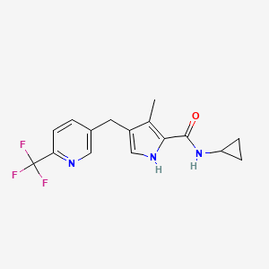 molecular formula C16H16F3N3O B10821659 N-cyclopropyl-3-methyl-4-[[6-(trifluoromethyl)pyridin-3-yl]methyl]-1H-pyrrole-2-carboxamide 