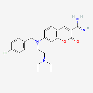 molecular formula C23H27ClN4O2 B10822360 7-[(4-chlorophenyl)methyl-[2-(diethylamino)ethyl]amino]-2-oxochromene-3-carboximidamide 