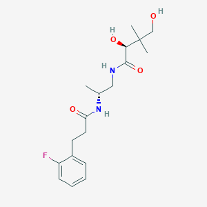 (2S)-N-[(2R)-2-[3-(2-fluorophenyl)propanoylamino]propyl]-2,4-dihydroxy-3,3-dimethylbutanamide