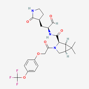 (1R,2R,5S)-6,6-dimethyl-N-[(2S)-1-oxo-3-[(3S)-2-oxopyrrolidin-3-yl]propan-2-yl]-3-[2-[4-(trifluoromethoxy)phenoxy]acetyl]-3-azabicyclo[3.1.0]hexane-2-carboxamide