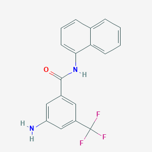 molecular formula C18H13F3N2O B10822428 3-amino-N-(naphthalen-1-yl)-5-(trifluoromethyl)benzamide 