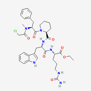 N-(chloroacetyl)-N-methyl-L-phenylalanyl-L-homoprolyl-L-tryptophyl-L-citrulline ethyl ester