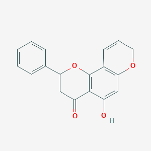 molecular formula C18H14O4 B10822466 5-hydroxy-2-phenyl-2H,3H,4H,8H-pyrano[2,3-f]chromen-4-one 