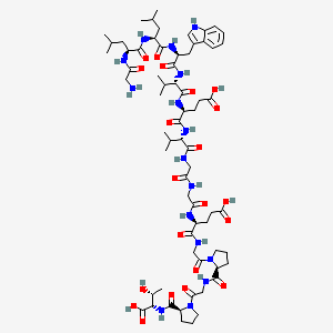 molecular formula C67H102N16O21 B10822582 H-Gly-Leu-Leu-Trp-Val-Glu-Val-Gly-Gly-Glu-Gly-Pro-Gly-Pro-Thr-OH 