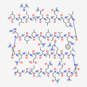 H-DL-Ser-Gly-DL-xiIle-DL-Val-DL-Gln-DL-Gln-DL-Gln-DL-Asn-DL-Asn-DL-Leu-DL-Leu-DL-Arg-DL-Ala-DL-xiIle-DL-Glu-DL-Ala-DL-Gln-DL-Gln-DL-His-DL-Leu-DL-Leu-DL-Gln-DL-Leu-DL-xiThr-DL-Val-DL-Trp-Gly-DL-xiIle-DL-Lys-DL-Gln-DL-Leu-DL-Gln-DL-Ala-DL-Arg-DL-xiIle-DL-Leu-OH