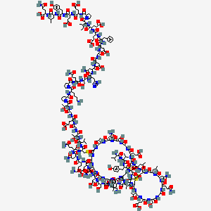 molecular formula C287H440N80O110S6 B10822600 H-DL-Val-DL-Val-DL-Tyr-DL-xiThr-DL-Asp-DL-Cys(1)-DL-xiThr-DL-Glu-DL-Ser-Gly-DL-Gln-DL-Asn-DL-Leu-DL-Cys(1)-DL-Leu-DL-Cys(2)-DL-Glu-Gly-DL-Ser-DL-Asn-DL-Val-DL-Cys(3)-Gly-DL-Gln-Gly-DL-Asn-DL-Lys-DL-Cys(2)-DL-xiIle-DL-Leu-Gly-DL-Ser-DL-Asp-Gly-DL-Glu-DL-Lys-DL-Asn-DL-Gln-DL-Cys(3)-DL-Val-DL-xiThr-Gly-DL-Glu-Gly-DL-xiThr-DL-Pro-DL-Lys-DL-Pro-DL-Gln-DL-Ser-DL-His-DL-Asn-DL-Asp-Gly-DL-Asp-DL-Phe-DL-Glu-DL-Glu-DL-xiIle-DL-Pro-DL-Glu-DL-Glu-DL-Tyr-DL-Leu-DL-Gln-OH 