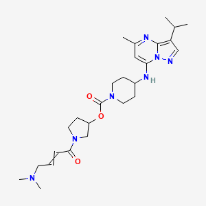 1-[(2E)-4-(dimethylamino)but-2-enoyl]pyrrolidin-3-yl 4-({3-isopropyl-5-methylpyrazolo[1,5-a]pyrimidin-7-yl}amino)piperidine-1-carboxylate