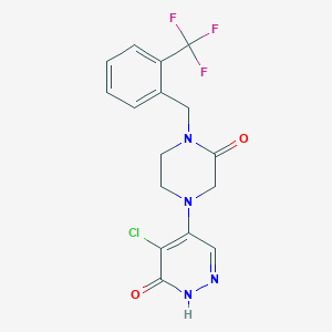 molecular formula C16H14ClF3N4O2 B10822751 4-Chloro-5-(3-oxo-4-(2-(trifluoromethyl)benzyl)piperazin-1-yl)pyridazin-3(2H)-one 