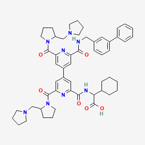 2-cyclohexyl-2-[[4-[2-[(3-phenylphenyl)methylcarbamoyl]-6-[2-(pyrrolidin-1-ylmethyl)pyrrolidine-1-carbonyl]pyridin-4-yl]-6-[2-(pyrrolidin-1-ylmethyl)pyrrolidine-1-carbonyl]pyridine-2-carbonyl]amino]acetic acid