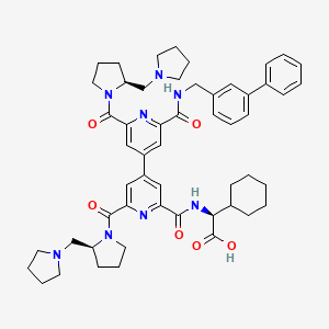 (2S)-2-cyclohexyl-2-[[4-[2-[(3-phenylphenyl)methylcarbamoyl]-6-[(2S)-2-(pyrrolidin-1-ylmethyl)pyrrolidine-1-carbonyl]pyridin-4-yl]-6-[(2S)-2-(pyrrolidin-1-ylmethyl)pyrrolidine-1-carbonyl]pyridine-2-carbonyl]amino]acetic acid