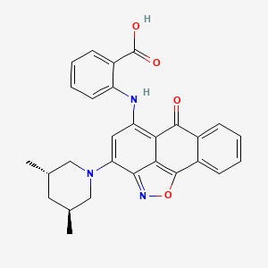 2-[[12-[(3S,5S)-3,5-dimethylpiperidin-1-yl]-8-oxo-15-oxa-14-azatetracyclo[7.6.1.02,7.013,16]hexadeca-1(16),2,4,6,9,11,13-heptaen-10-yl]amino]benzoic acid