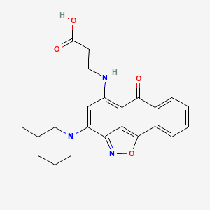 molecular formula C24H25N3O4 B10822804 3-{[3-(3,5-Dimethylpiperidino)-6-oxo-6H-anthra[1,9-CD]isoxazol-5-YL]amino}propanoic acid 