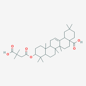 molecular formula C36H56O6 B10822842 10-(3-Carboxy-3-methylbutanoyl)oxy-2,2,6a,6b,9,9,12a-heptamethyl-1,3,4,5,6,6a,7,8,8a,10,11,12,13,14b-tetradecahydropicene-4a-carboxylic acid 