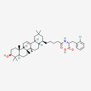 (2R)-2-[5-[(4R,4aS,6aS,6aS,6bR,8aR,10S,12aR,14bS)-10-hydroxy-2,2,6a,6b,9,9,12a-heptamethyl-3,4,4a,5,6,6a,7,8,8a,10,11,12,13,14b-tetradecahydro-1H-picen-4-yl]pentanoylamino]-3-(2-chlorophenyl)propanoic acid