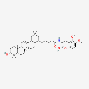 molecular formula C45H69NO6 B10822864 3-(2,3-dimethoxyphenyl)-2-[5-(10-hydroxy-2,2,6a,6b,9,9,12a-heptamethyl-3,4,4a,5,6,6a,7,8,8a,10,11,12,13,14b-tetradecahydro-1H-picen-4-yl)pentanoylamino]propanoic acid 