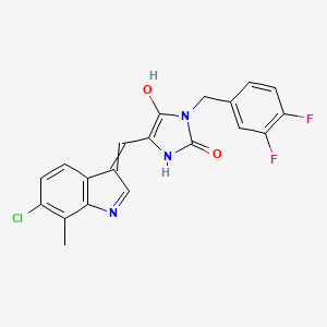 5-[(6-chloro-7-methylindol-3-ylidene)methyl]-3-[(3,4-difluorophenyl)methyl]-4-hydroxy-1H-imidazol-2-one