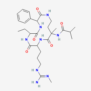 isobutyryl-DL-aMeDab(1)-DL-Arg(Me)(Me)-DL-Abu-DL-Phg-(1)