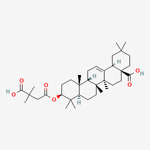 molecular formula C36H56O6 B10822917 (4aS,6aS,6aS,6bR,8aR,10S,12aR,14bR)-10-(3-carboxy-3-methylbutanoyl)oxy-2,2,6a,6b,9,9,12a-heptamethyl-1,3,4,5,6,6a,7,8,8a,10,11,12,13,14b-tetradecahydropicene-4a-carboxylic acid 