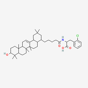 molecular formula C43H64ClNO4 B10822942 3-(2-chlorophenyl)-2-[5-(10-hydroxy-2,2,6a,6b,9,9,12a-heptamethyl-3,4,4a,5,6,6a,7,8,8a,10,11,12,13,14b-tetradecahydro-1H-picen-4-yl)pentanoylamino]propanoic acid 