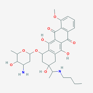 7-(4-amino-5-hydroxy-6-methyloxan-2-yl)oxy-9-[1-(butylamino)ethyl]-6,9,11-trihydroxy-4-methoxy-8,10-dihydro-7H-tetracene-5,12-dione