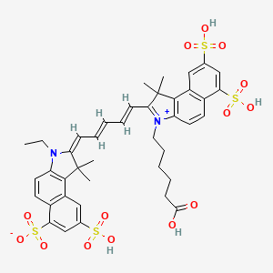 (2E)-2-[(2E,4E)-5-[3-(5-carboxypentyl)-1,1-dimethyl-6,8-disulfobenzo[e]indol-3-ium-2-yl]penta-2,4-dienylidene]-3-ethyl-1,1-dimethyl-8-sulfobenzo[e]indole-6-sulfonate