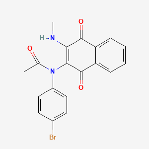 molecular formula C19H15BrN2O3 B10823028 N-(4-bromophenyl)-N-[3-(methylamino)-1,4-dioxonaphthalen-2-yl]acetamide 