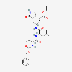 molecular formula C30H44N4O7 B10823043 4-[2-(2-Benzyloxycarbonylamino-3-methyl-butyrylamino)-4-methyl-pentanoylamino]-5-(2-oxo-pyrrolidin-3-yl)-pent-2-enoic acid ethyl ester 