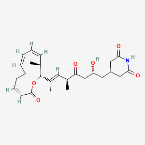 molecular formula C26H35NO6 B10823097 4-[(E,2R,5S)-2-hydroxy-5-methyl-7-[(2R,3S,4Z,6Z,10Z)-3-methyl-12-oxo-1-oxacyclododeca-4,6,10-trien-2-yl]-4-oxooct-6-enyl]piperidine-2,6-dione 