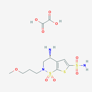 molecular formula C12H19N3O9S3 B10823105 N-desethyl Brinzolamide (oxalate) 