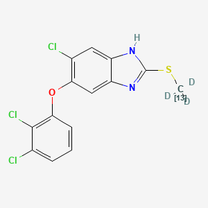 molecular formula C14H9Cl3N2OS B10823135 Triclabendazole-13C-d3 