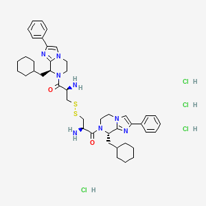 (2R)-2-amino-3-[[(2R)-2-amino-3-[(8S)-8-(cyclohexylmethyl)-2-phenyl-6,8-dihydro-5H-imidazo[1,2-a]pyrazin-7-yl]-3-oxopropyl]disulfanyl]-1-[(8S)-8-(cyclohexylmethyl)-2-phenyl-6,8-dihydro-5H-imidazo[1,2-a]pyrazin-7-yl]propan-1-one;tetrahydrochloride