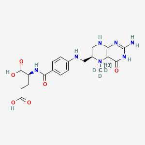 molecular formula C20H25N7O6 B10823167 (2S)-2-[[4-[[(6S)-2-amino-4-oxo-5-(trideuterio(113C)methyl)-3,6,7,8-tetrahydropteridin-6-yl]methylamino]benzoyl]amino]pentanedioic acid 