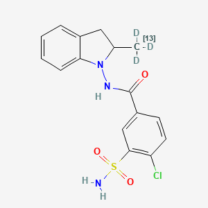 molecular formula C16H16ClN3O3S B10823225 Indapamide-13C-d3 