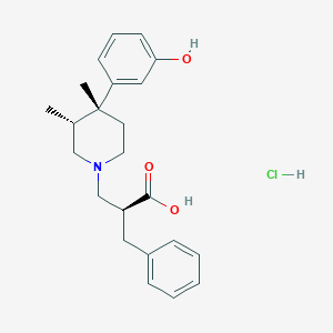 molecular formula C23H30ClNO3 B10823243 (2S)-2-benzyl-3-[(3R,4R)-4-(3-hydroxyphenyl)-3,4-dimethylpiperidin-1-yl]propanoic acid;hydrochloride 