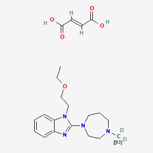 molecular formula C21H30N4O5 B10823266 Emedastine-13C,d3 (fumarate) 