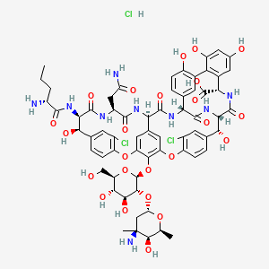 molecular formula C64H72Cl3N9O24 B10823321 N-Demethylvancomycin (hydrochloride) 