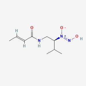 molecular formula C9H17N3O3 B10823407 (Z)-[(2S)-1-[[(E)-But-2-enoyl]amino]-3-methylbutan-2-yl]-hydroxyimino-oxidoazanium 