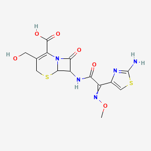 7-[[2-(2-Amino-1,3-thiazol-4-yl)-2-methoxyiminoacetyl]amino]-3-(hydroxymethyl)-8-oxo-5-thia-1-azabicyclo[4.2.0]oct-2-ene-2-carboxylic acid