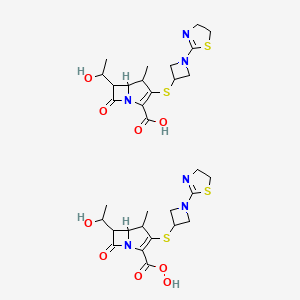 3-[1-(4,5-Dihydro-1,3-thiazol-2-yl)azetidin-3-yl]sulfanyl-6-(1-hydroxyethyl)-4-methyl-7-oxo-1-azabicyclo[3.2.0]hept-2-ene-2-carboperoxoic acid;3-[1-(4,5-dihydro-1,3-thiazol-2-yl)azetidin-3-yl]sulfanyl-6-(1-hydroxyethyl)-4-methyl-7-oxo-1-azabicyclo[3.2.0]hept-2-ene-2-carboxylic acid