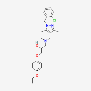 molecular formula C25H32ClN3O3 B10823449 1-[[1-[(2-Chlorophenyl)methyl]-3,5-dimethylpyrazol-4-yl]methyl-methylamino]-3-(4-ethoxyphenoxy)propan-2-ol 