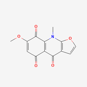 molecular formula C13H9NO5 B10823508 7-Methoxy-9-methylfuro[2,3-b]-quinoline-4,5,8(9H)-trione 