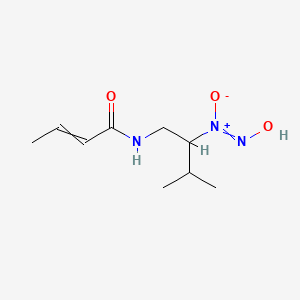 molecular formula C9H17N3O3 B10823531 [1-(But-2-enoylamino)-3-methylbutan-2-yl]-hydroxyimino-oxidoazanium 