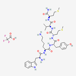 molecular formula C43H62F3N9O9S2 B10823541 Wkymvm (tfa) 