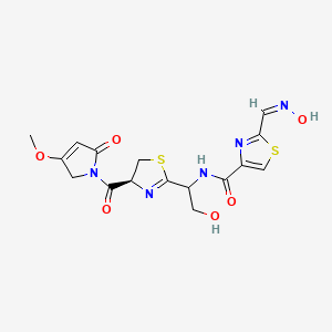 2-[(Z)-hydroxyiminomethyl]-N-[2-hydroxy-1-[(4S)-4-(3-methoxy-5-oxo-2H-pyrrole-1-carbonyl)-4,5-dihydro-1,3-thiazol-2-yl]ethyl]-1,3-thiazole-4-carboxamide