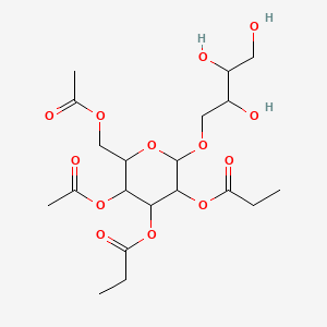 [3-Acetyloxy-2-(acetyloxymethyl)-5-propanoyloxy-6-(2,3,4-trihydroxybutoxy)oxan-4-yl] propanoate